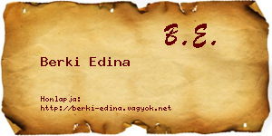Berki Edina névjegykártya